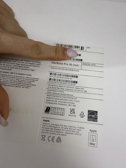 Used Apple Macbook Pro 16 36/512Gb. m3 pro chip