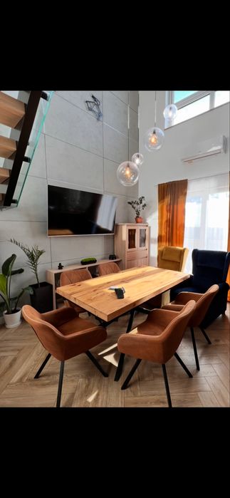 6 krzesel do jadalni MONEE rude, złoty brąz