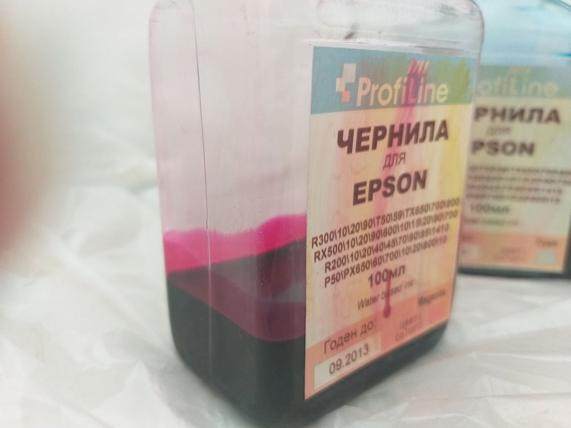 Остатки чернил для цветного принтера Epson 4шт