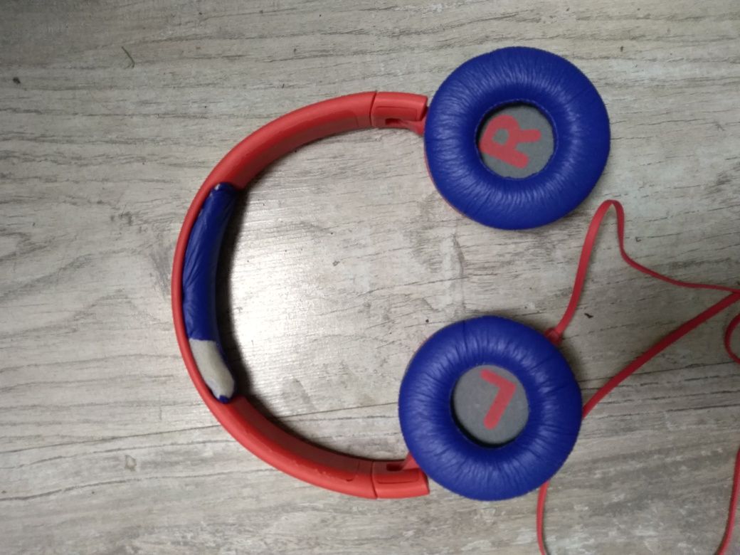 Słuchawki nauszne JBL JR300 czerwono-niebieskie