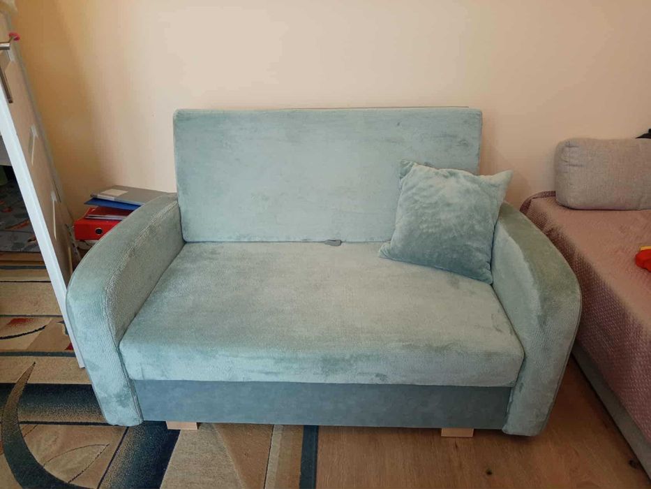 Sofa rozkładana dwuosobowa z funkcją spania, fotel