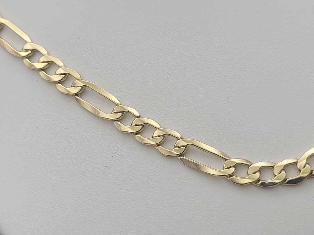 Nowy złoty łańcuszek splot Figaro, złoto próba 585, 50 cm