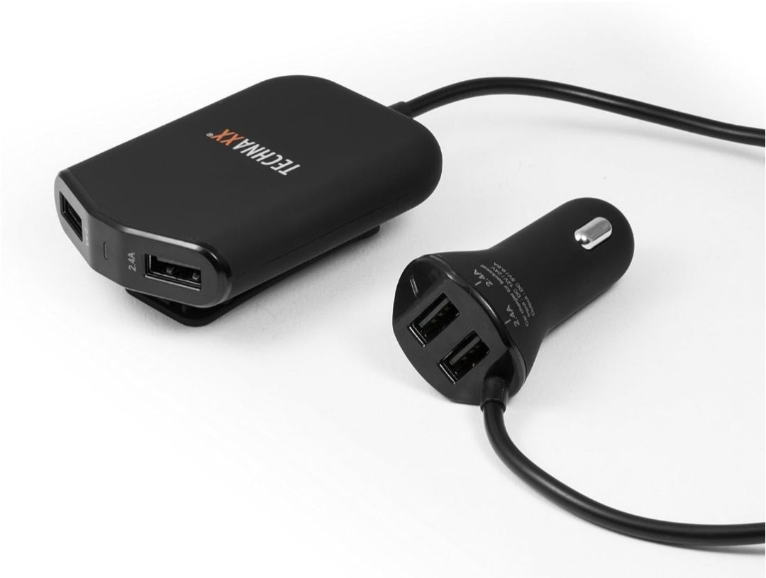 Technaxx rodzinna ładowarka samochodowa 4 x USB  4 x maks. 2,4 A nowa
