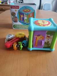 Zabawki dla dzieci grzechotka i kostka Fisher Price