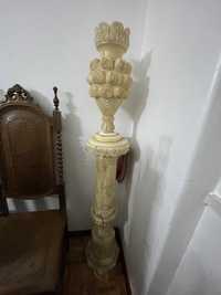 Coluna/candeeiro de mármore vintage