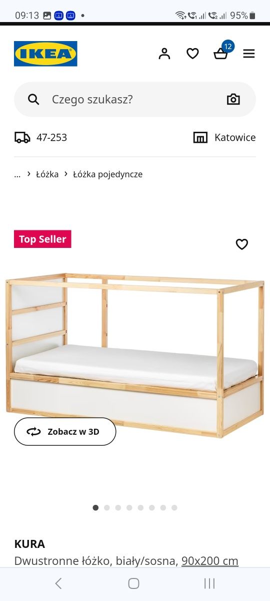 Łóżko Kura IKEA podwójne