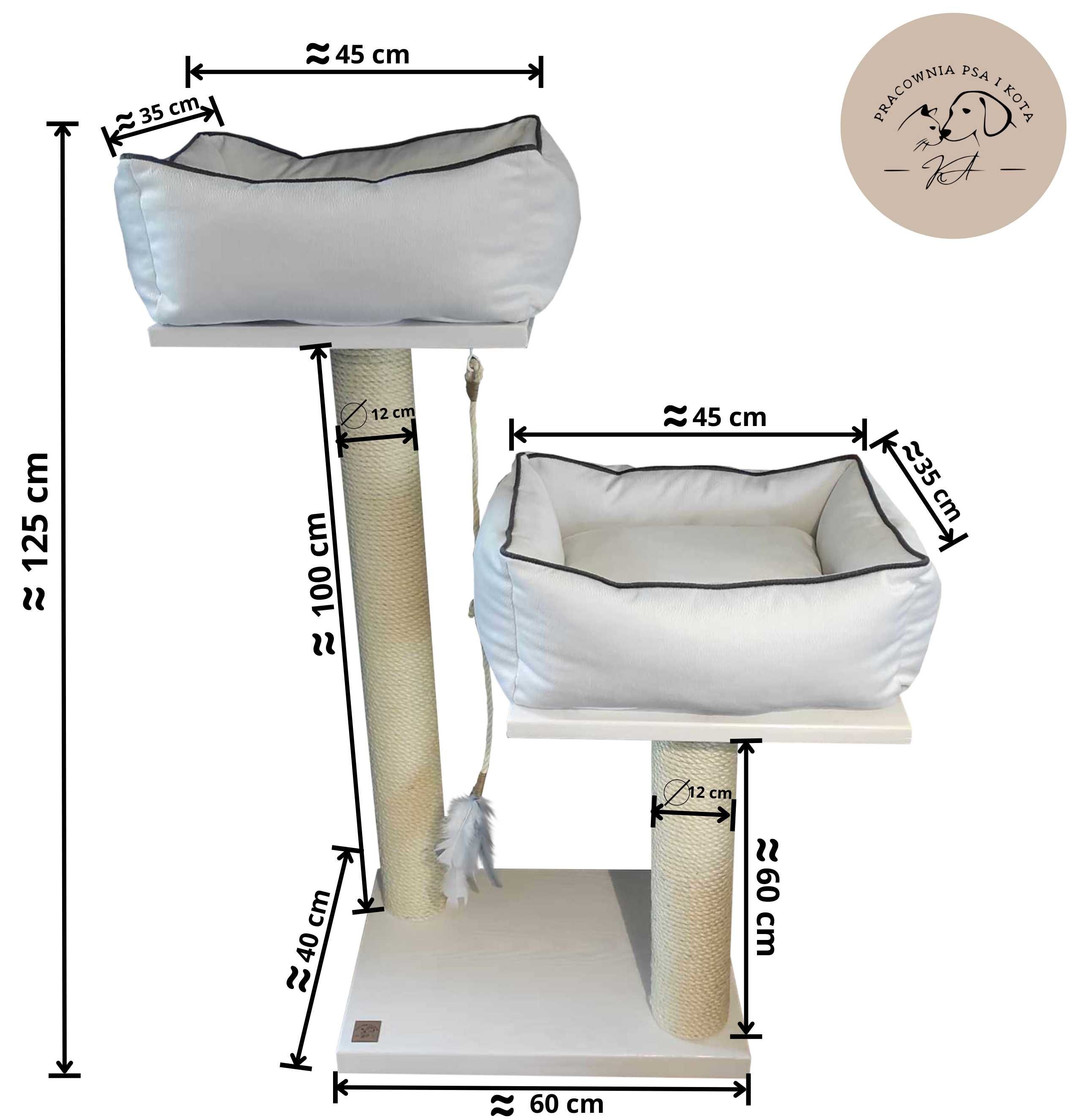 Drapak dla kota  02 XL wys 125cm Gratis parapeciak