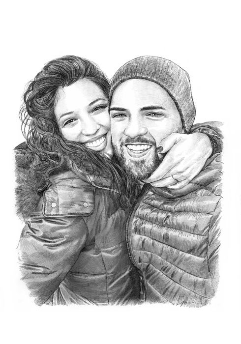 Desenho de Retratos a Grafite e Carvão de Pessoas ou Animais
