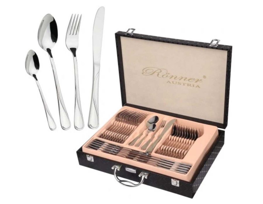 SZTUĆCE 72 ele na 12 osób WYSOKI POŁYSK duża WALIZKA t5400