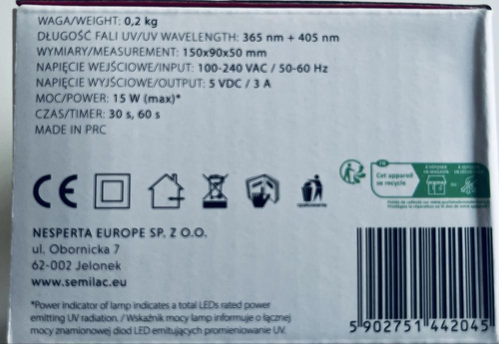 Semilac lampa do paznokci UV LED 15W/24