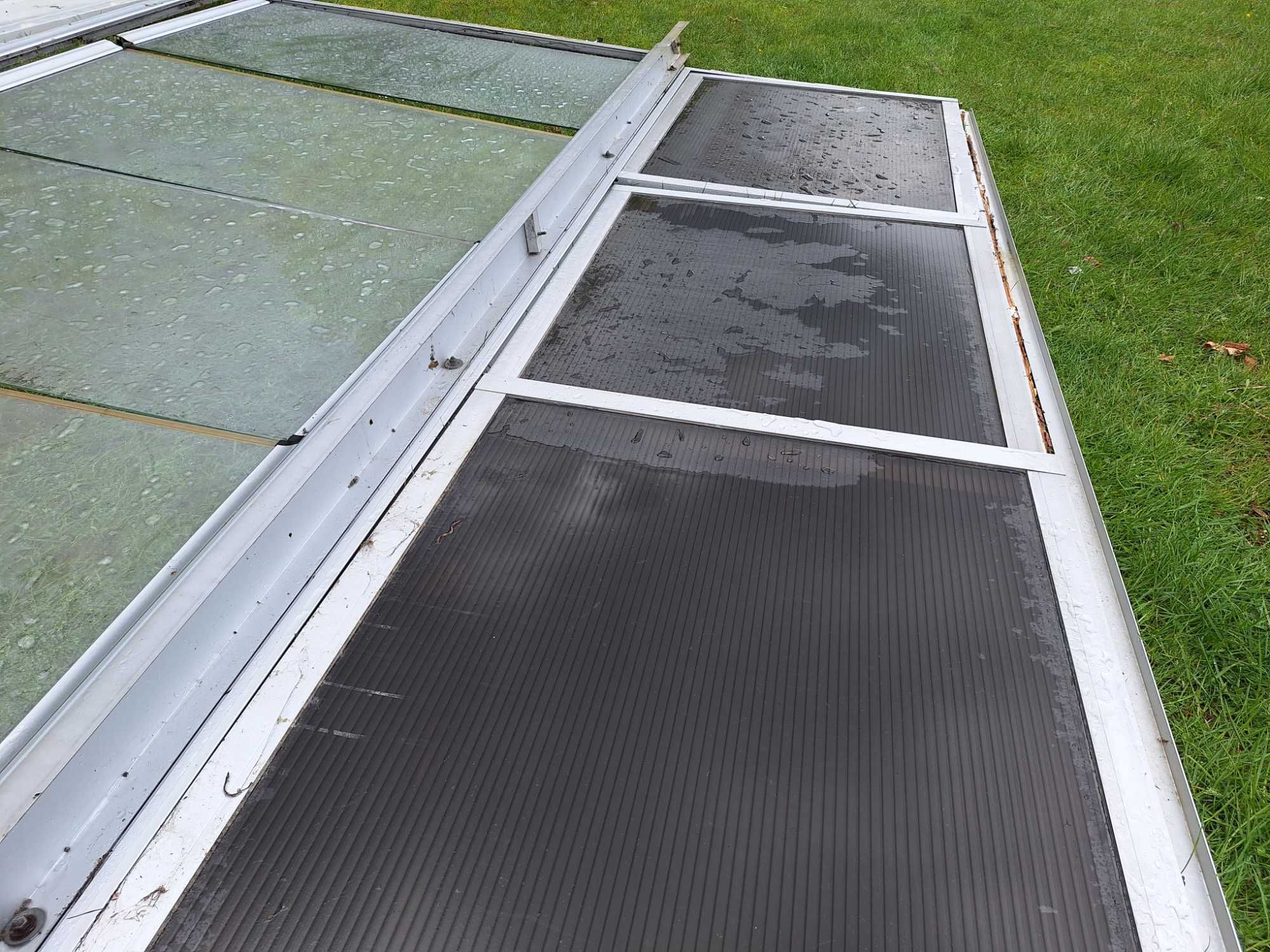 Aluminiowa zabudowa balkonu, okno (310cm x 250cm) SYSTEM BEZ RAMOWY