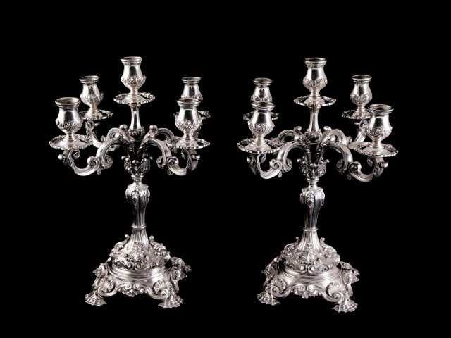 Par de Candelabros de 5 lumes antigos