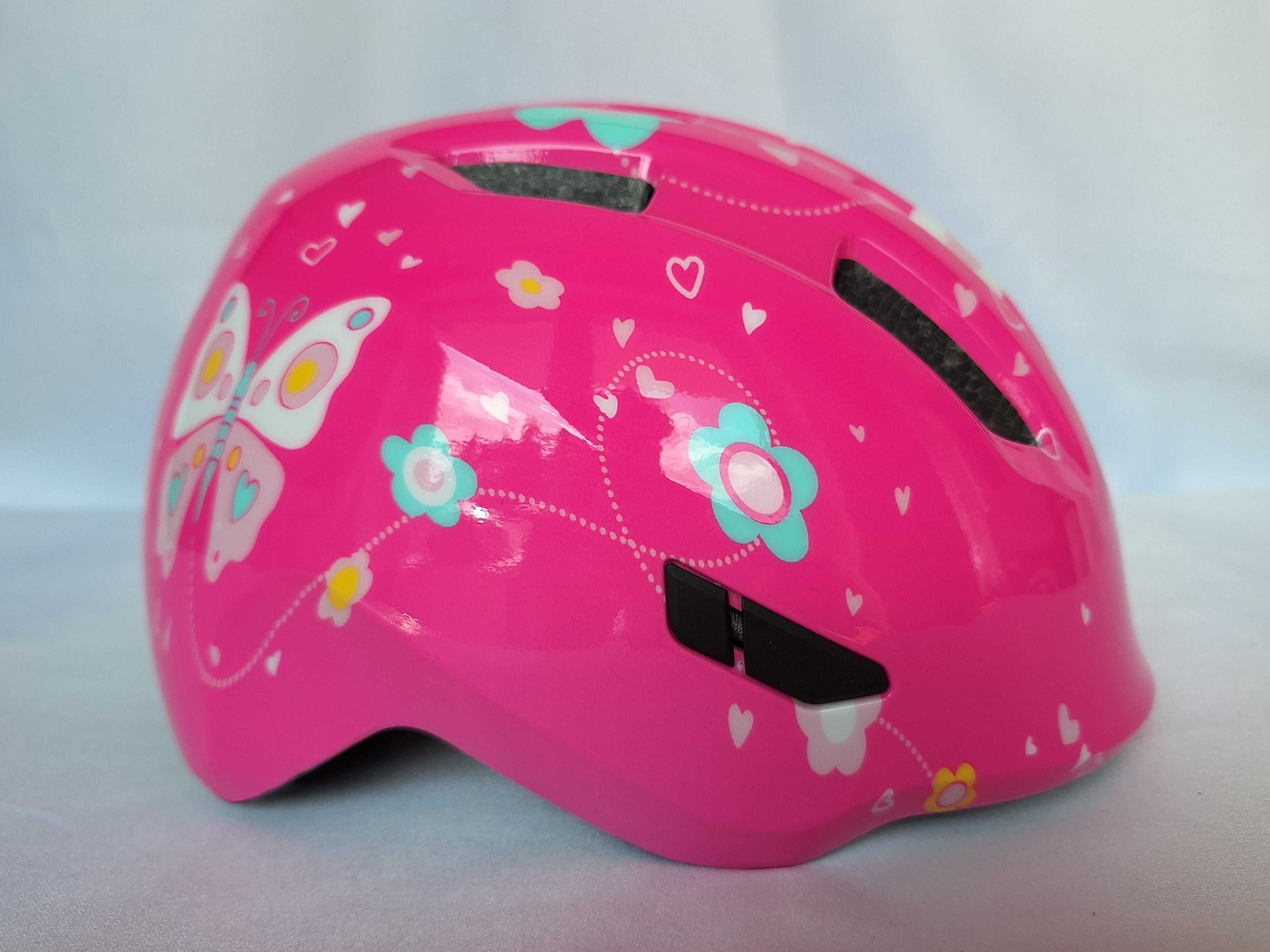 Kask rowerowy dziecięcy Abus Smiley 3.0 Pink Butterfly S 45-50cm