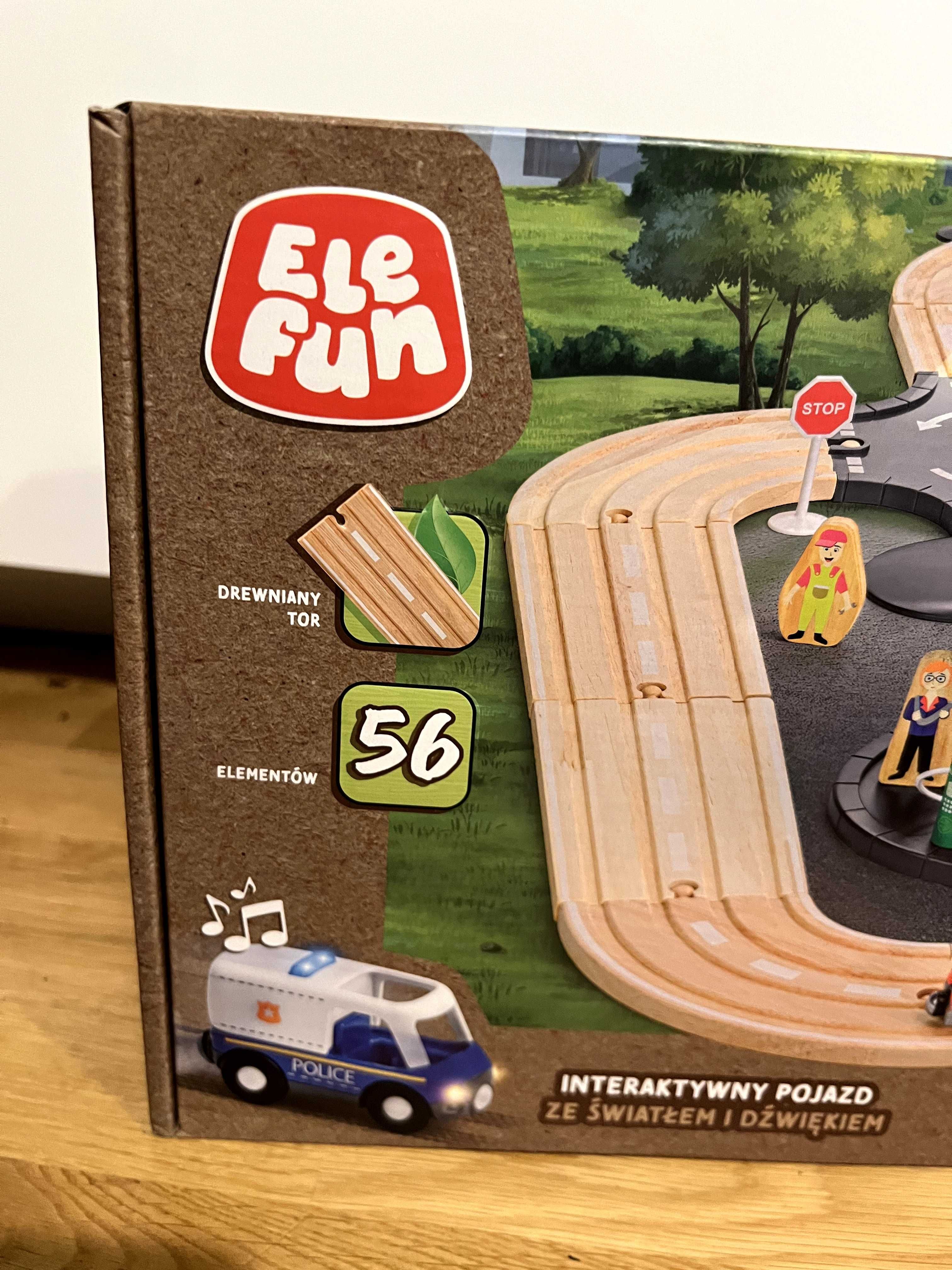 ELEFUN, kolejka drewniana. Posterunek i stacja benzynowa. OD 3 LAT+