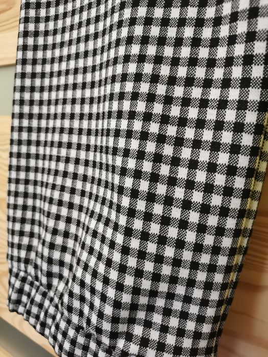 Leginsy spodnie ze stretchem w pepitke kratkę Bonprix 42 Rainbow