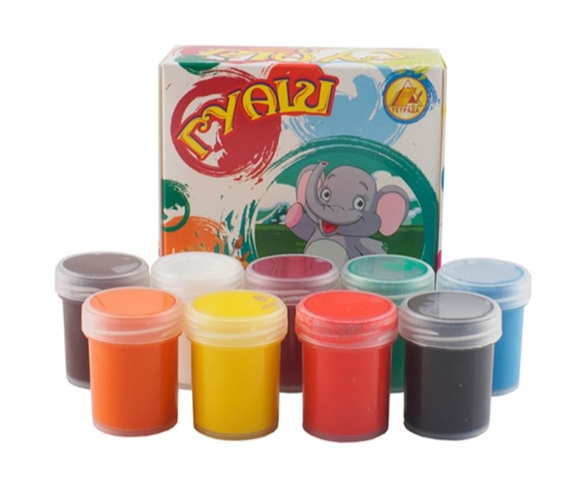 Гуаш 9 кольорів по 20мл