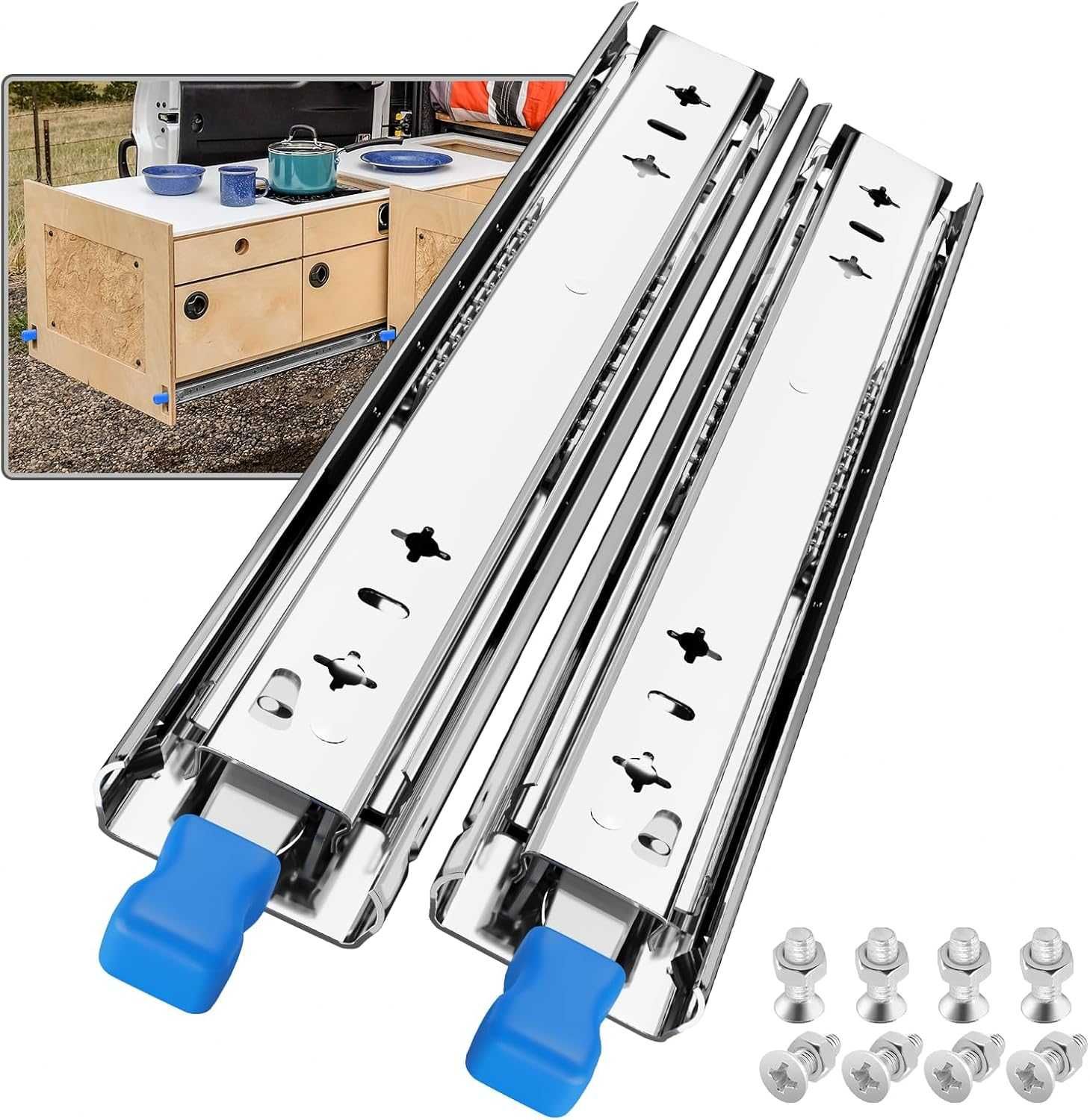 Prowadnice szuflad SHUHANG pełne przedłużenie 850 mm udźwig 120 kg