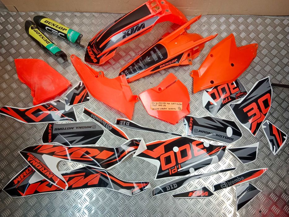KTM EX 300 TPI 350 SX 250 EXCF 450 Okleina Gruba Owiewki Błotnik Boki