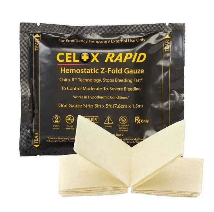 Бинт гемостатический Z-Fold Celox Rapid/гемостатик/аптечка/медицина