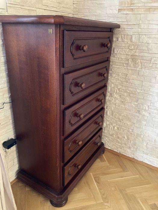 Meble Dębowe Zakor - Witryna narożna, Kredens, Komoda, Stół + Krzesła