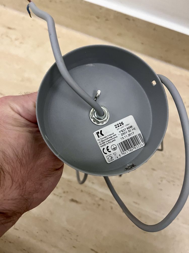 Lampa sufitowa młodzieżowa wisząca loft Brylant Gray 2226 szara