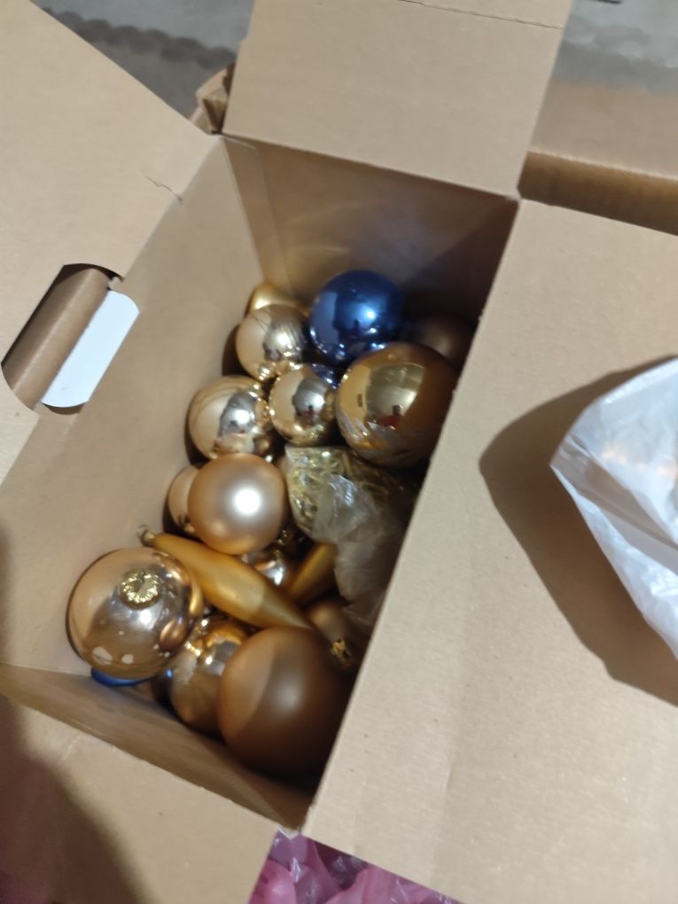 Bombki choinkowe ozdoby PRL karton mix