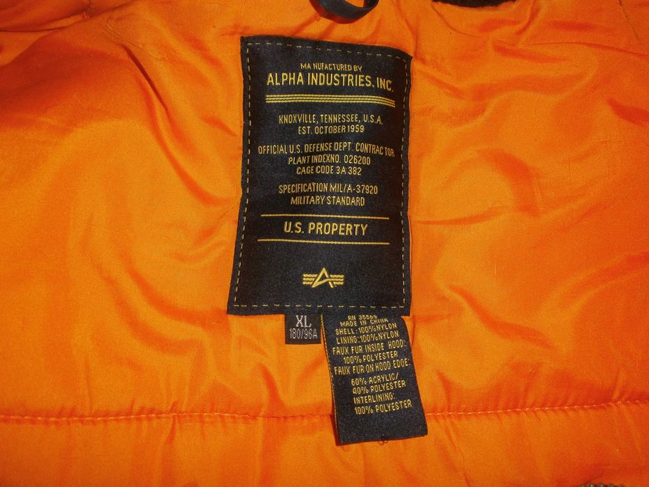Куртка парка аляска Alpha Industries N-3B, р. XL, наш 52-54. ПОГ-66 см
