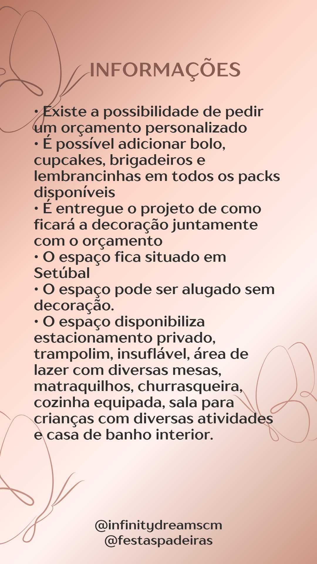 Aluguer de espaco com e sem decoração