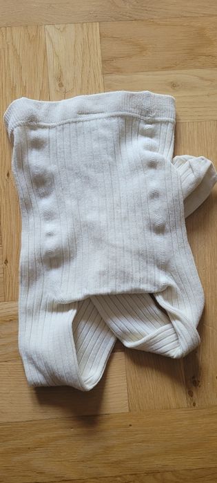 Rajstopy H&M 74/80/86 wełniane, kremowe, ecru, białe