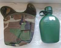 Фляга военная с подсумком, новая, цвет олива и камуфляж
