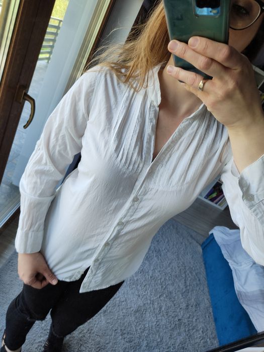 Biała koszula z guzikami rozmiar M-S