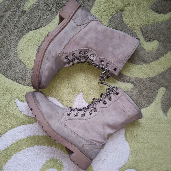 Ботинки берцы натуральная  замша-нубук