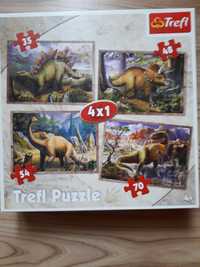 Puzzle 4 układanki dinozaury