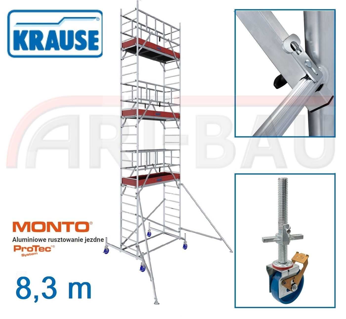 Rusztowanie Aluminiowe Jezdne Krause wys. 8,3 m OKAZJA OKAZJA OKAZJA