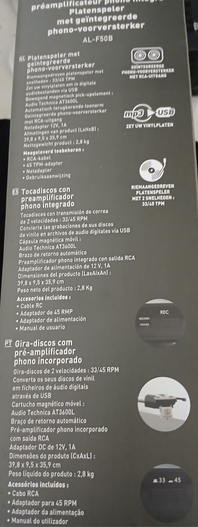 Gira discos JVC AL-F50B