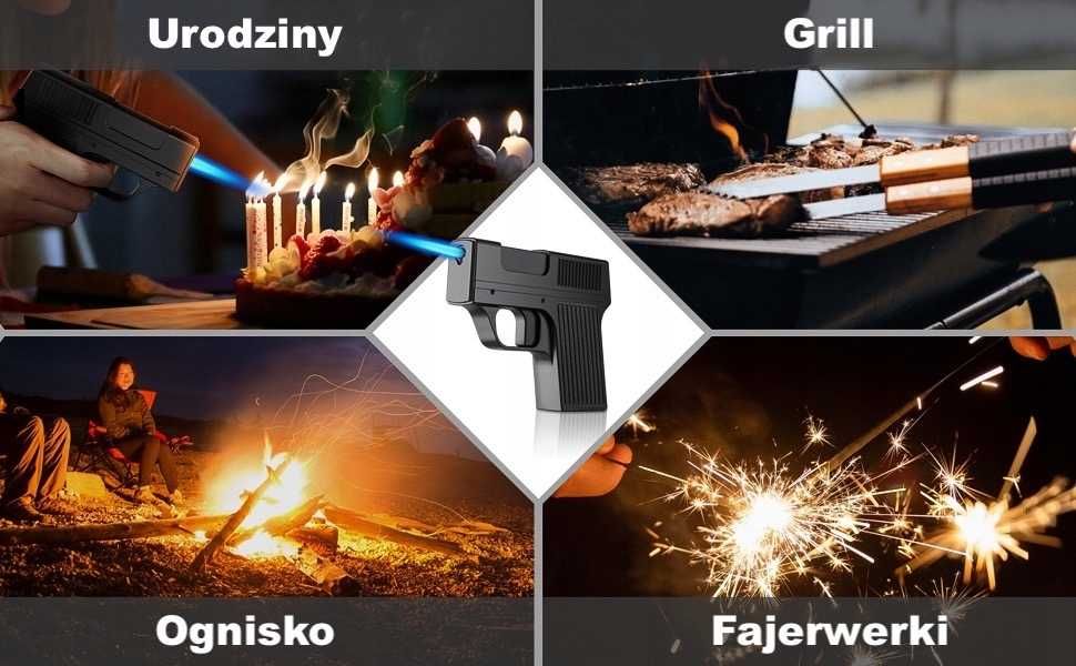 Papierośnica 10 Papierosów Zapalniczka Pistolet Prezent