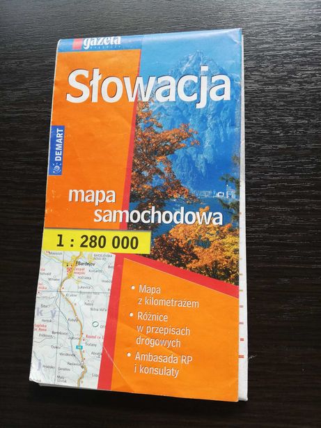 Mapa samochodowa Słowacji