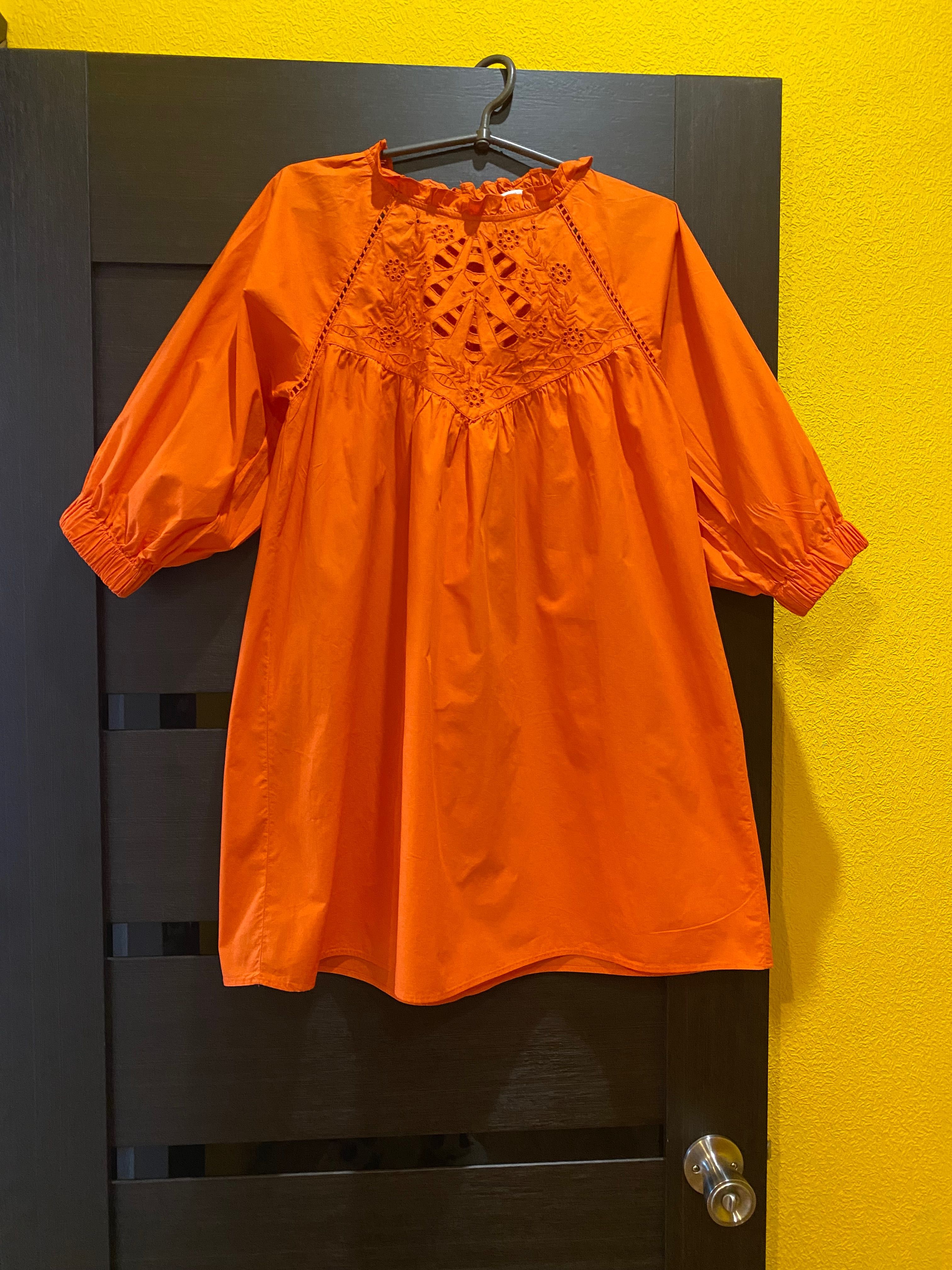 Шикарное оранжевое платье Zara