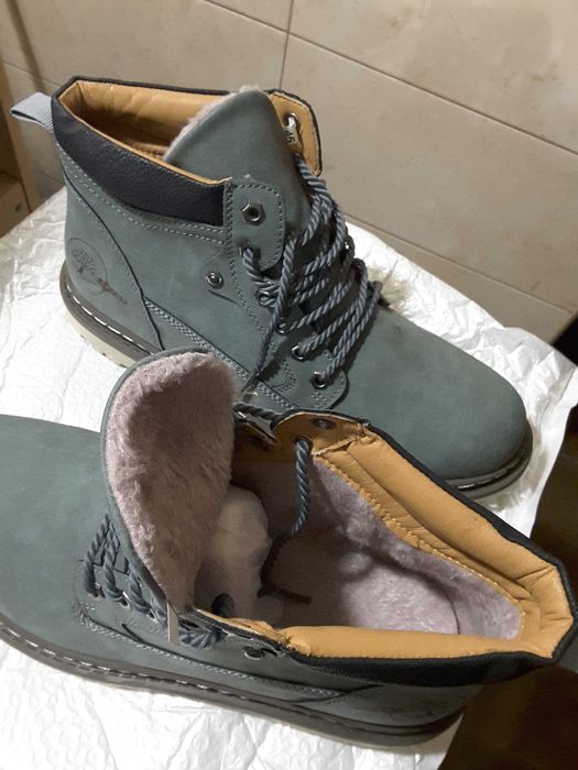 Мужские зимние ботинки 44-45 размера, цвета "хаки"