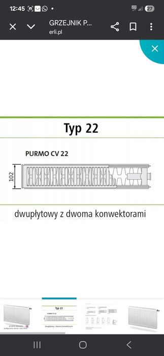 Grzejnik Kermi 1200x60 V22