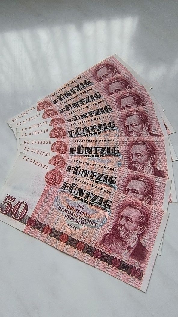 Super seria, banknoty DDR nominał 50 marek stan UNC