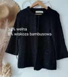 Czarny, błyszczący kardigan, elegancki