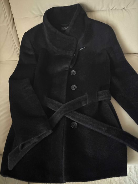 Luksusowa, ciepła kurtka z czarnej alpaki - extra look!