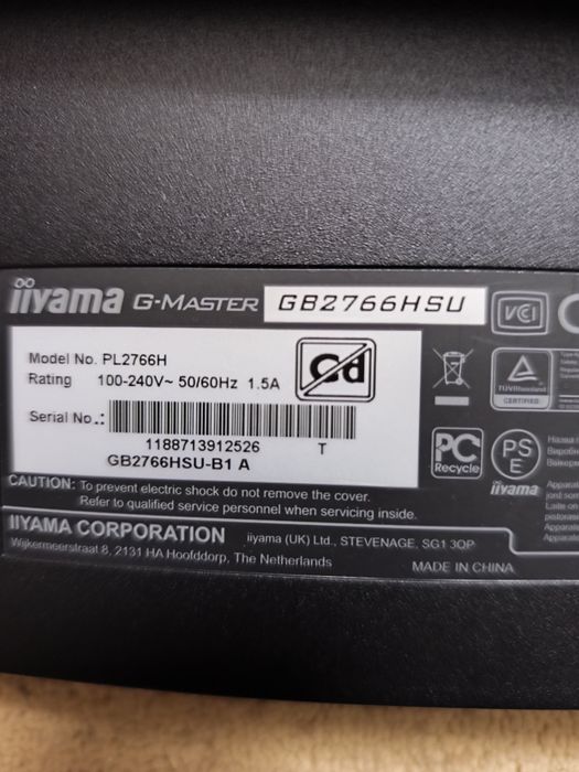 Monitor IIyama 27 cali uszkodzony