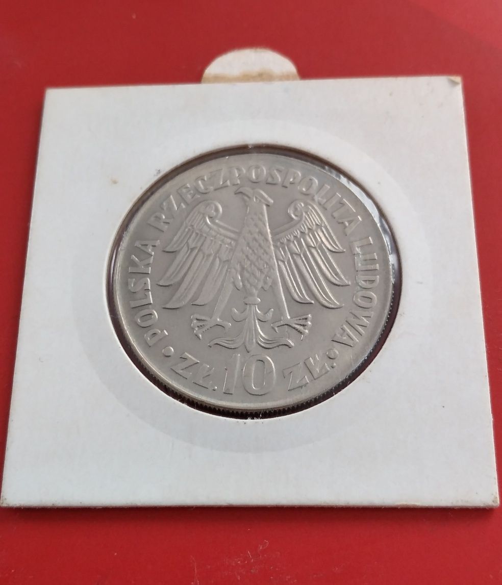 Moneta 10 zł 1964 rok Kazimierz Wielki napis wypukły