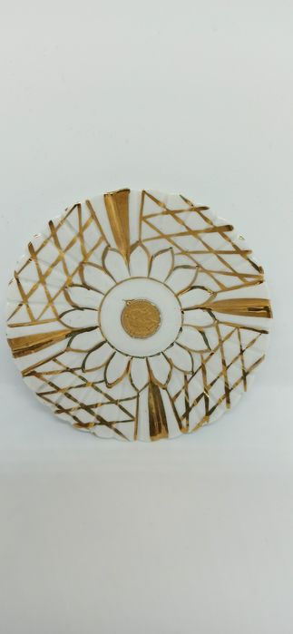 Porcelana okolicznościowa XIX/XX w DUO Mokka Złocona Unikat