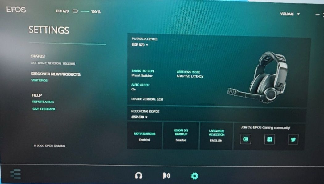 Słuchawki Gamingowe bezprzewodowe Sennheiser GSP 670 Epos Bluetooth
