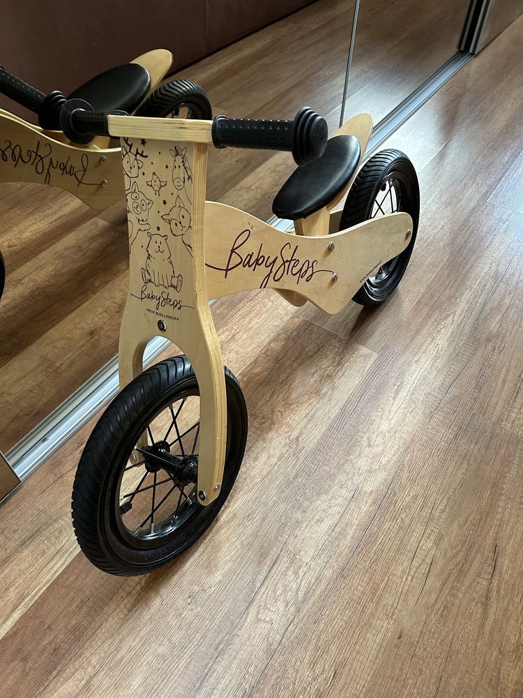 Rower biegowy drewniany BABY STEPS dla 2,3,4,5 latka
