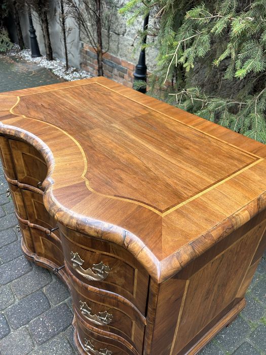 Antyczna Komoda Barokowa XVIII Wiek Intarsja Ludwik Po Renowacja