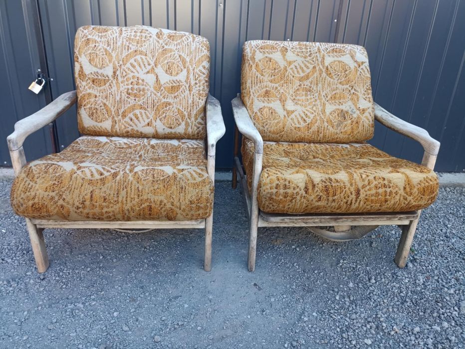 Fotele z PRL śnieżka lisek retro vintage